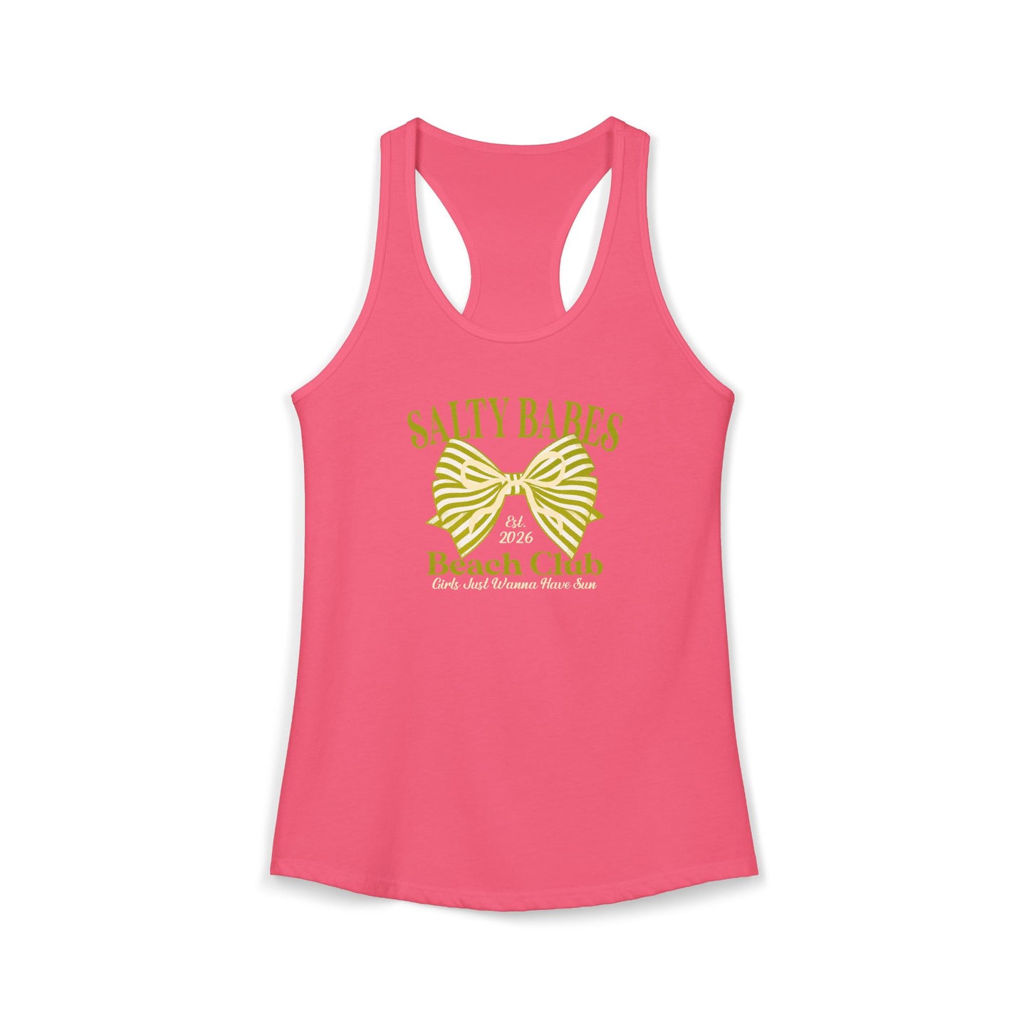 Salty babe Yellow Racerback Tank