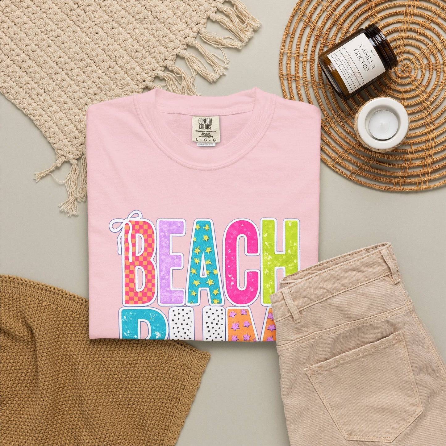 Beach Bum T-Shirt — Colorful Retro Lettering Summer Tee