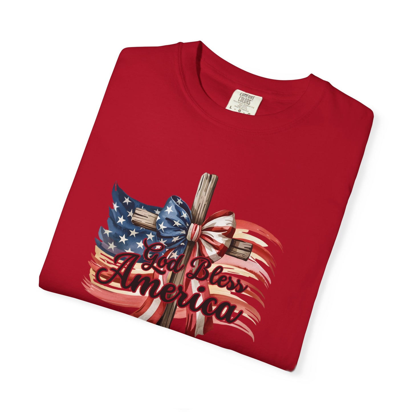 God Bless America Flag & Cross T-Shirt