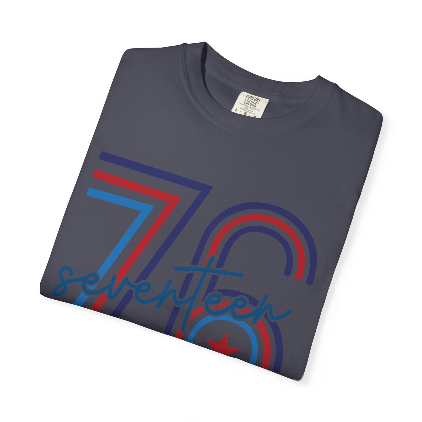 Seventeen Retro 78 Tee — Vintage Red, White & Blue Athletic Graphic T-Shirt