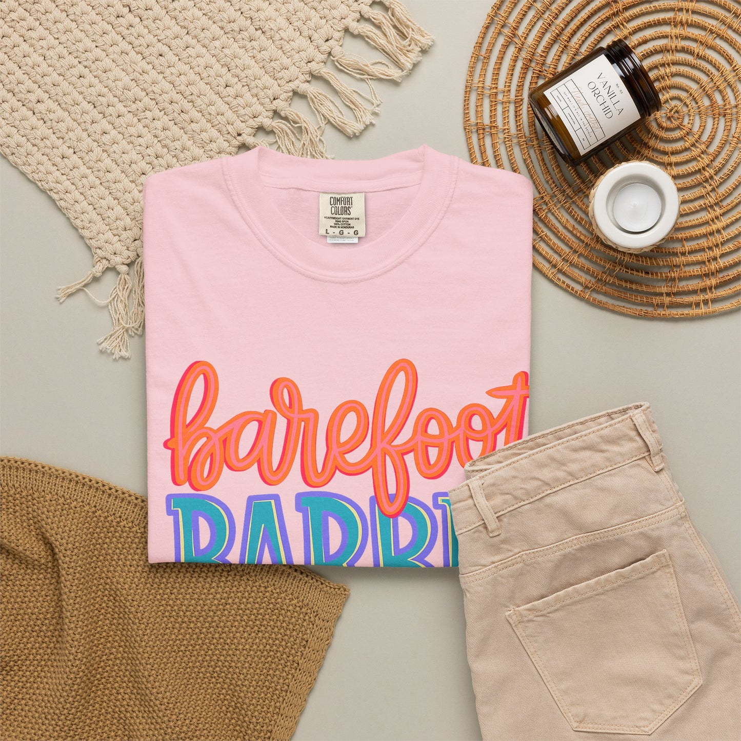 Barefoot Barbie T-Shirt — Retro Colorblock Graphic Tee