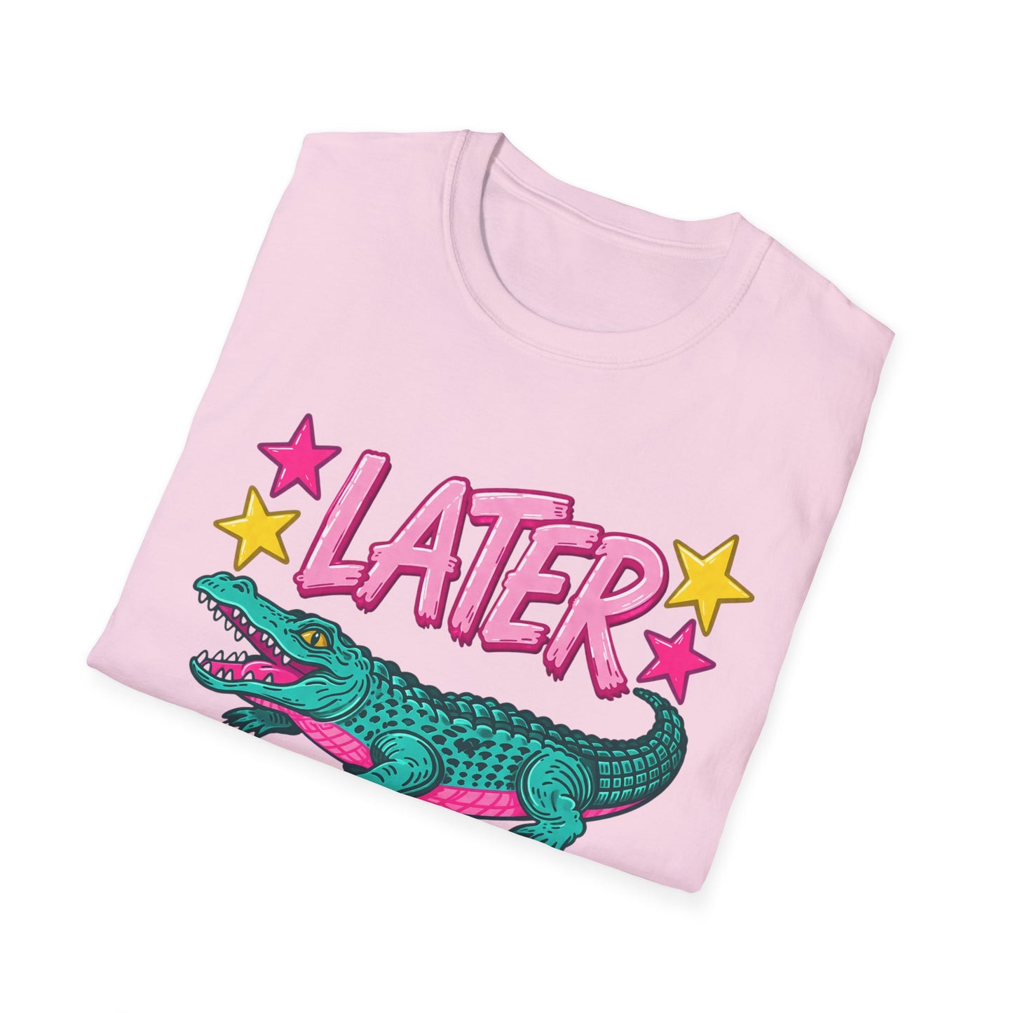 Later Alligator T‑Shirt — Retro Cartoon Gator "Later/After A While" Graphic Tee