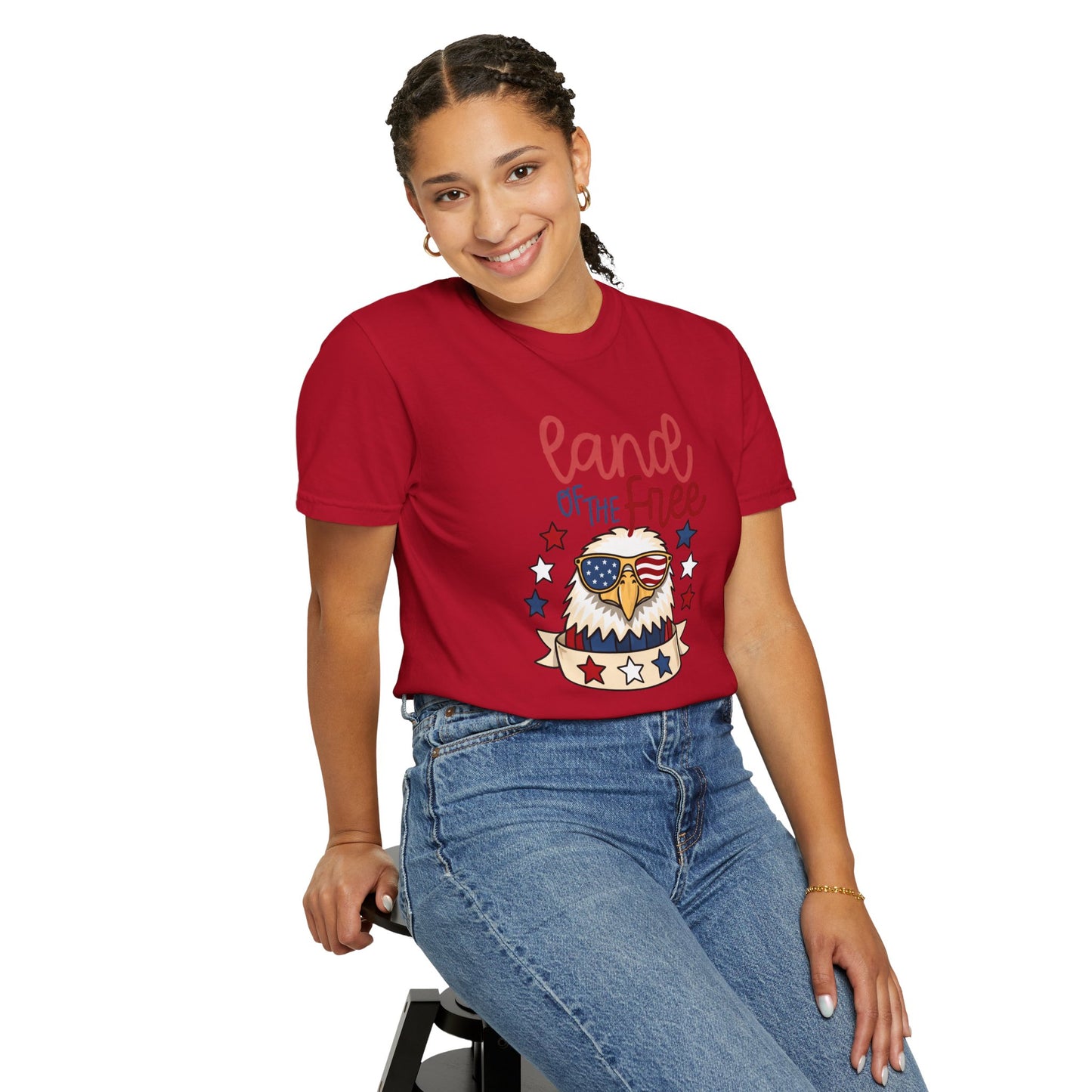 Land of the Free Eagle T-Shirt — Patriotic 4th of July American Flag Design