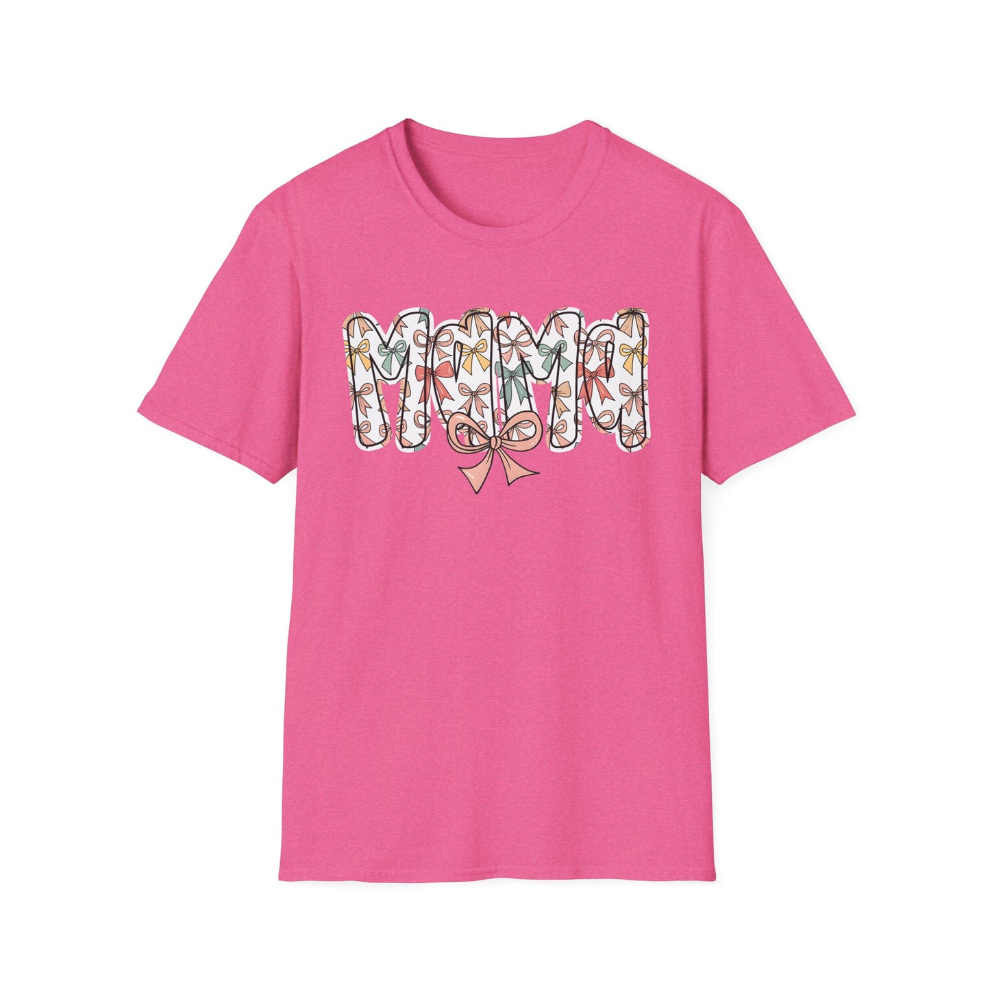 Mama Floral Typography T-Shirt — 'MAMA' Bow Graphic, Cute Mother's Day Gift