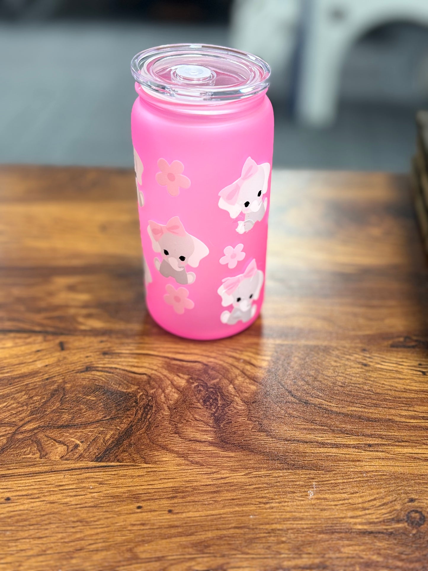 Pink elephant 16oz tumbler
