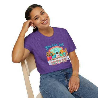 You Can Sit With Us T-Shirt — Inclusive Retro Last Supper Graphic Tee