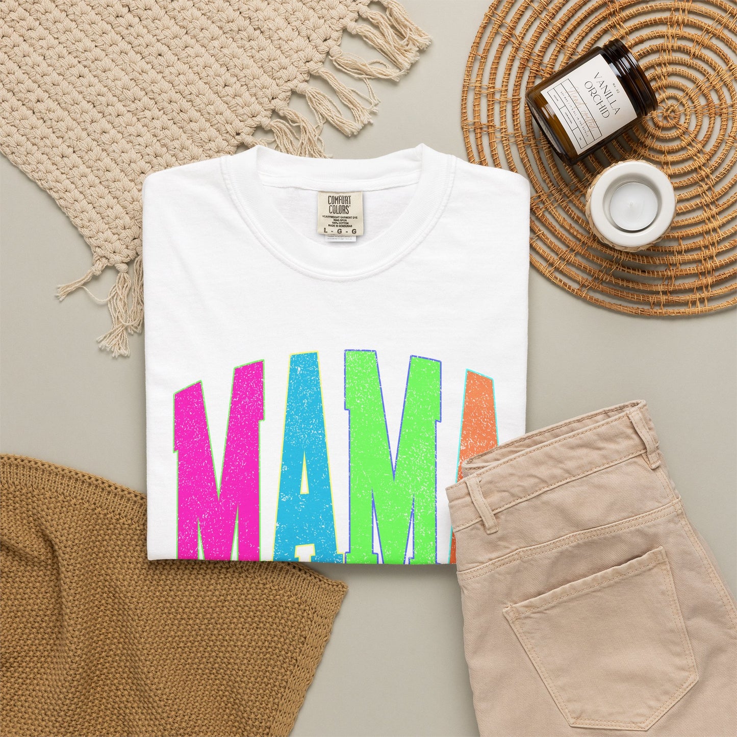 Mama Colorblock T-Shirt — Bright Retro Mama Graphic Tee for Mothers' Day & Everyday