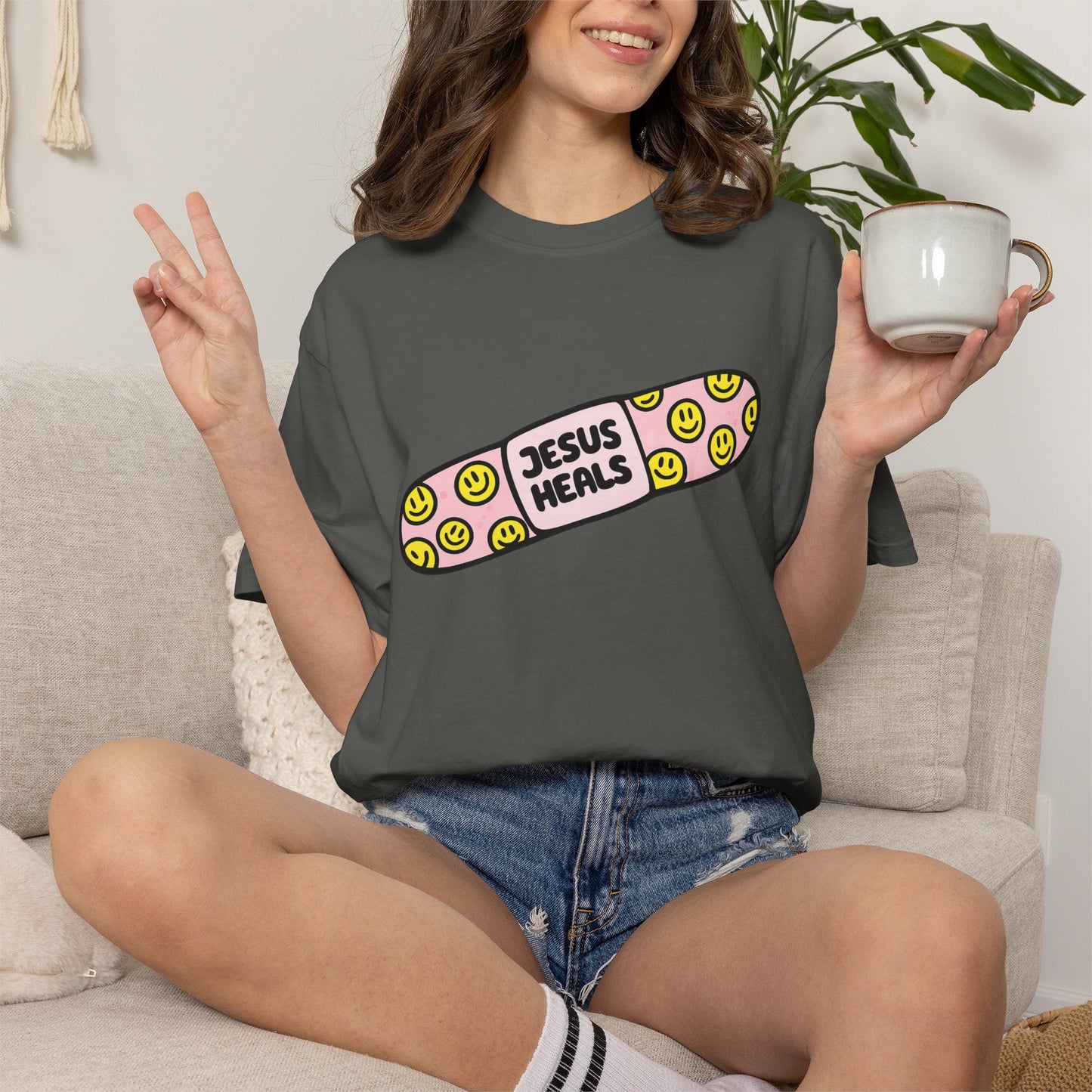 Jesus Heals Bandage T-Shirt — Christian Faith Graphic Tee