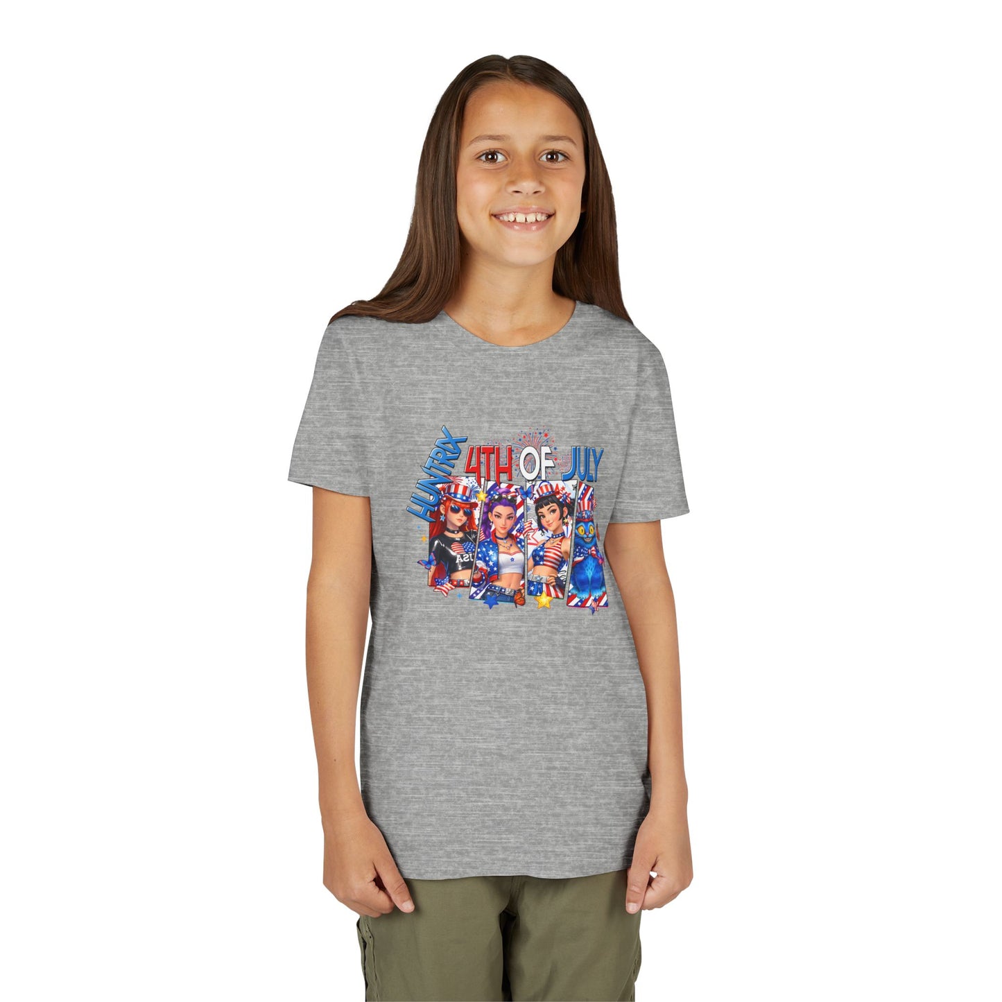 Youth Tee - 4th of July Patriotic Fireworks Graphic