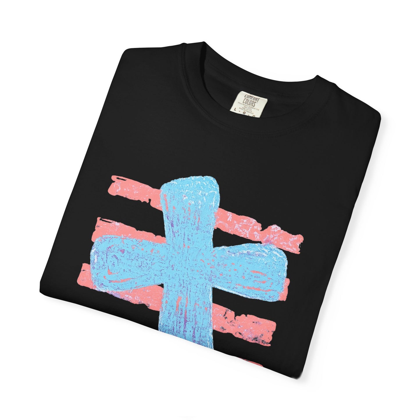 Cross & Stripes T-Shirt — Retro Coastal Church Graphic Tee