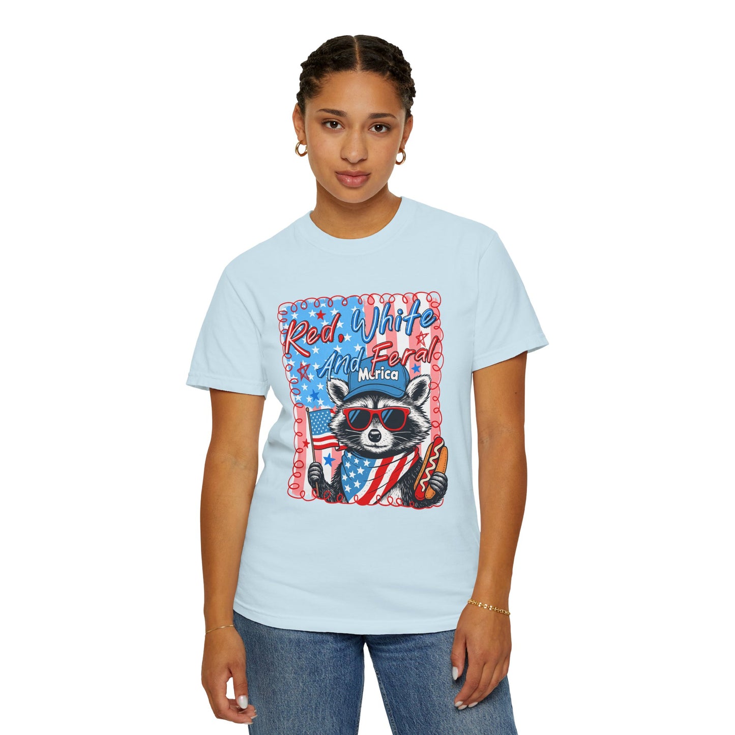 Patriotic Raccoon 'Red, White And Fear'd Merica' T-Shirt