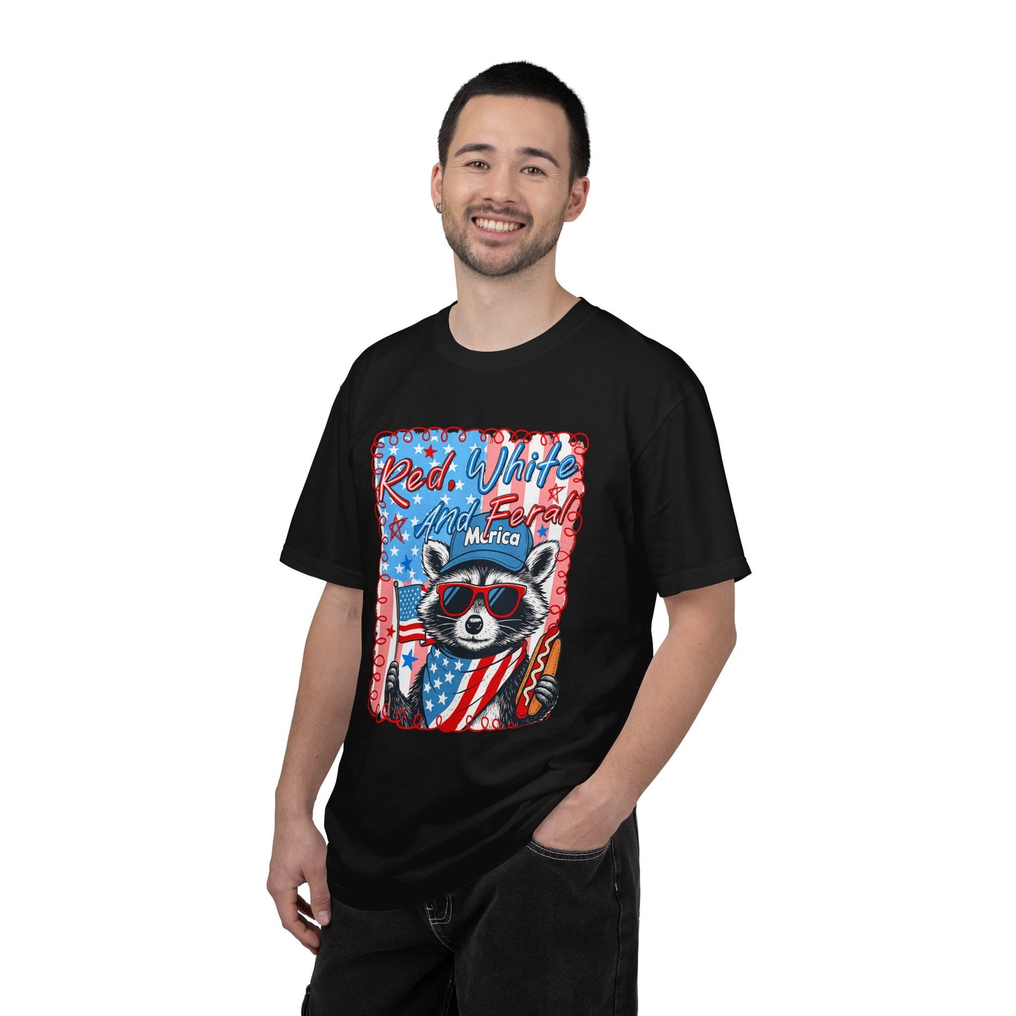 Patriotic Raccoon 'Red, White And Fear'd Merica' T-Shirt