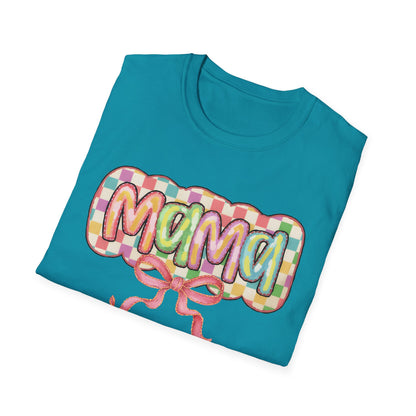 Mama Balloon Graphic Tee — Colorful Pastel Celebration Shirt for Moms