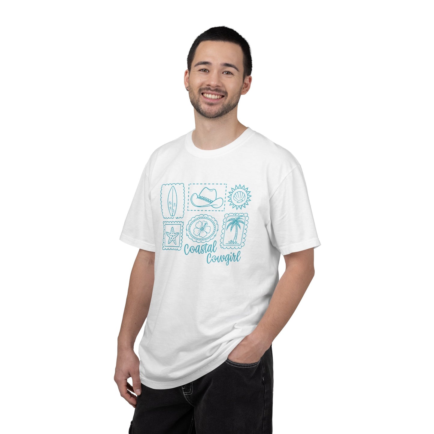 Coastal Cowgirl T-Shirt — Beachy Surf & Western Stamp Graphic Tee