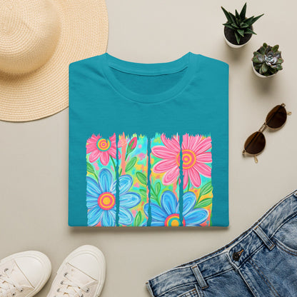 Summer vibes floral tee- Gildan softstyle