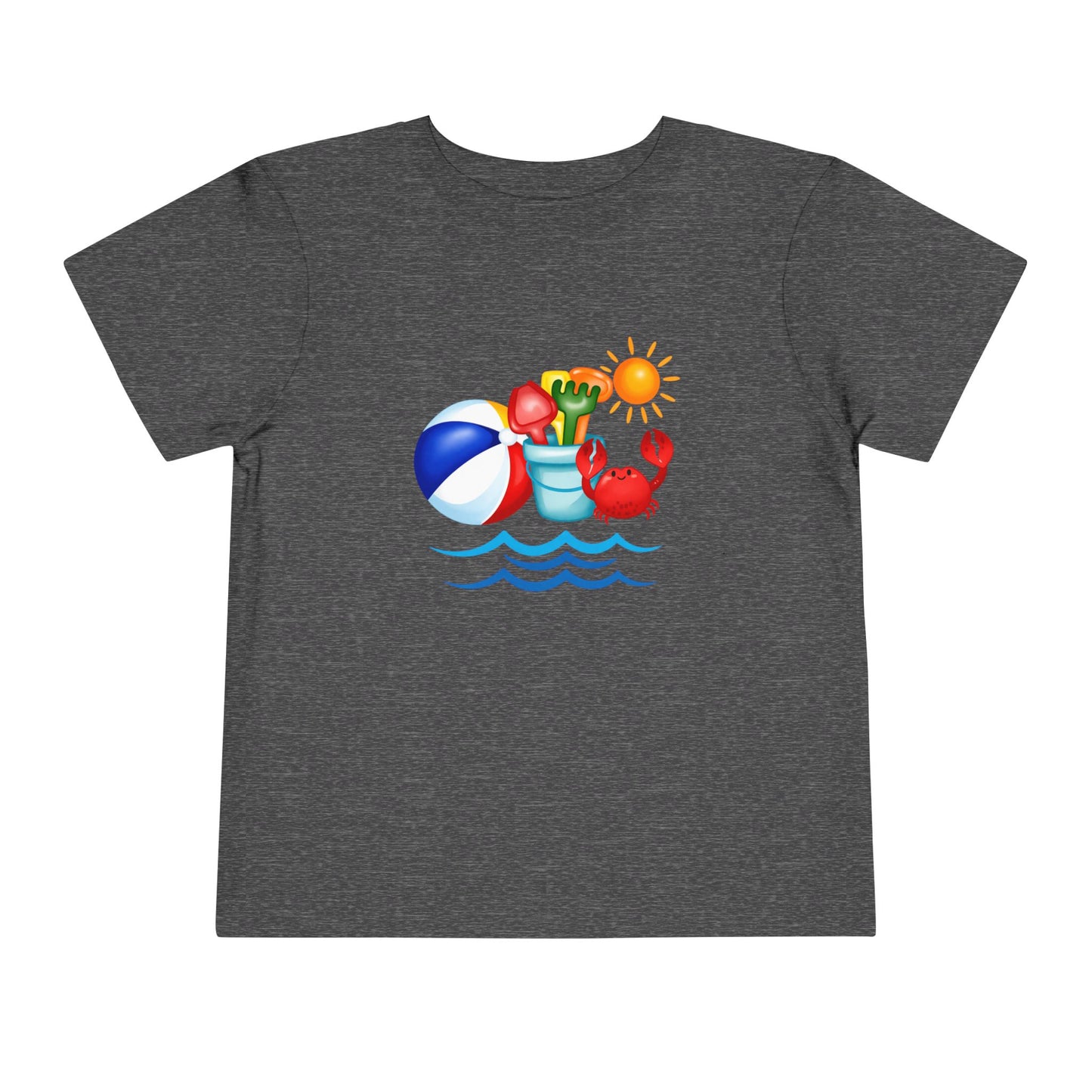 Toddler Tee — Colorful Beach Crab & Sand Pail Summer Shirt