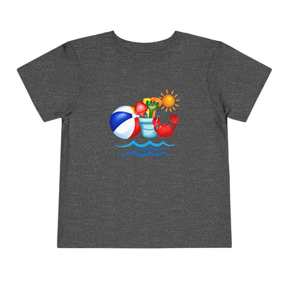 Toddler Tee — Colorful Beach Crab & Sand Pail Summer Shirt