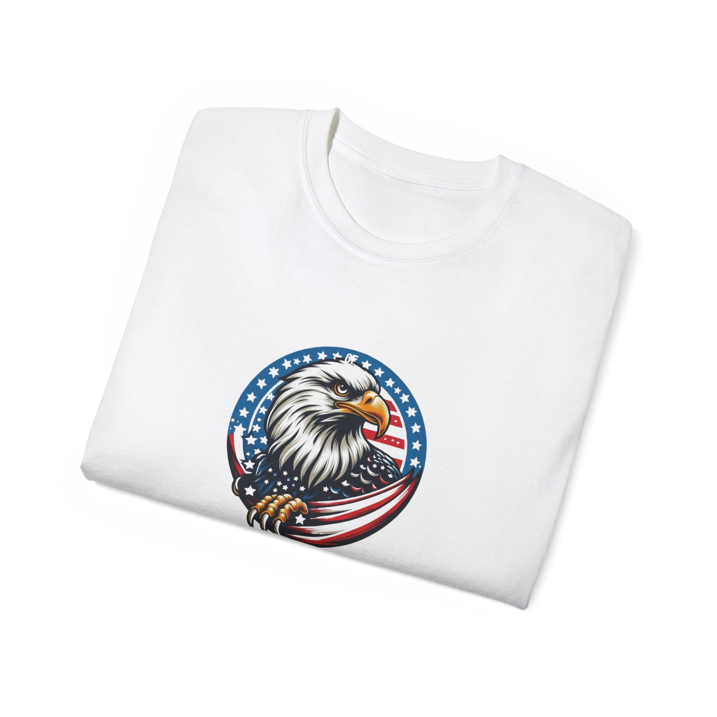 Patriotic Bald Eagle Tee — American Flag Shield Graphic