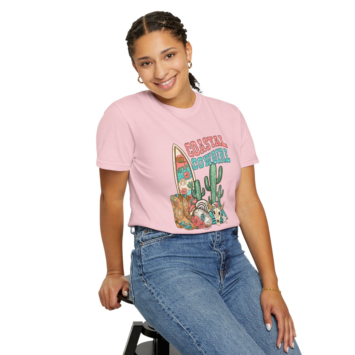 Coastal Cowgirl T-Shirt — Vintage Surf & Cactus Beach Graphic
