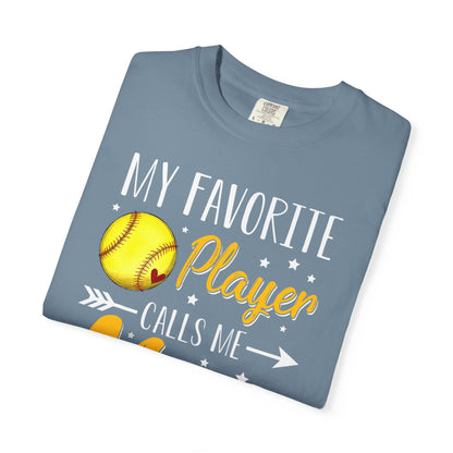 Softball Mom T-Shirt – “My Favorite Player Calls Me Mom” Graphic Tee