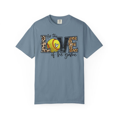 Love of the Game Softball T-Shirt — Leopard Print Tennis Ball Design