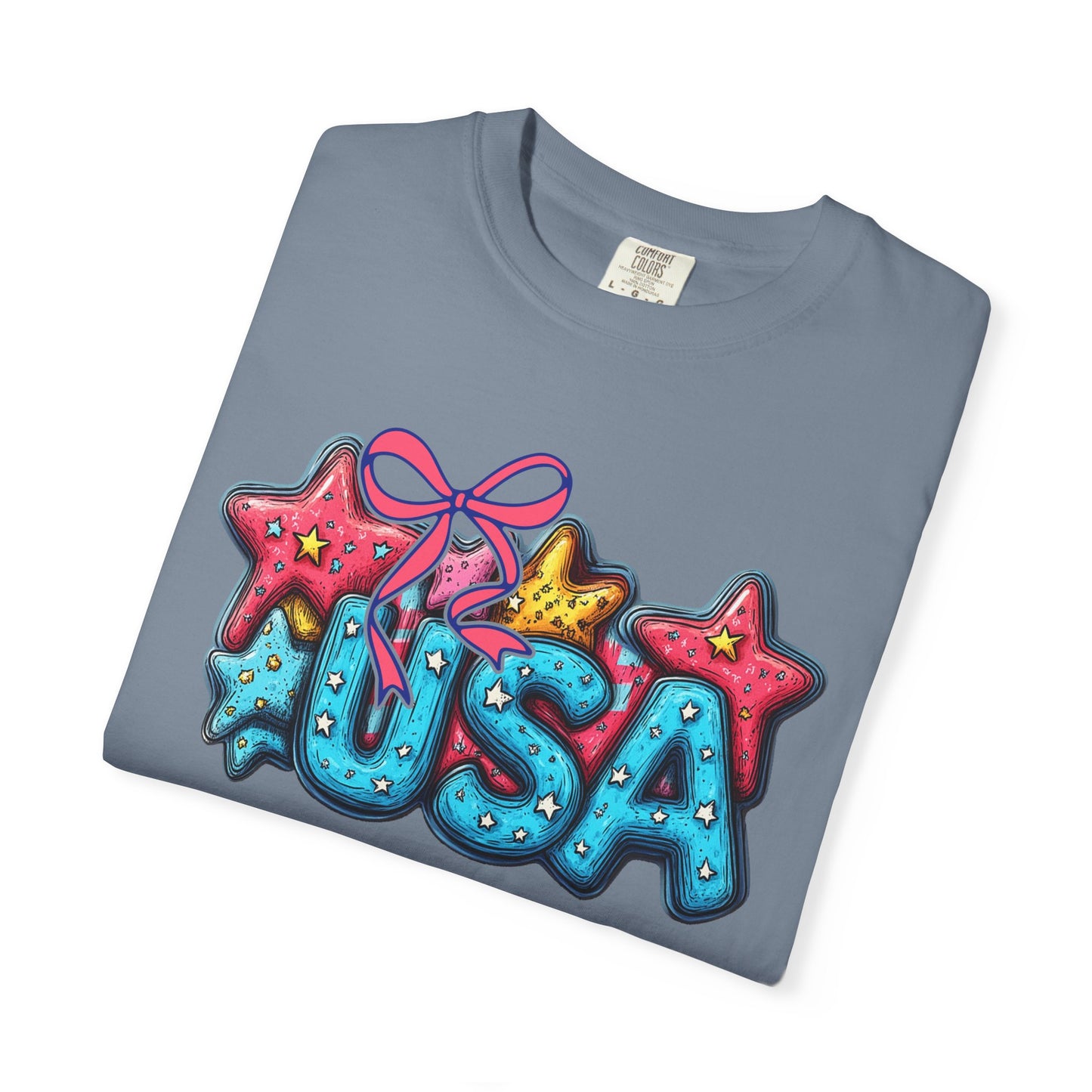 USA Star Balloon Graphic T-Shirt — Patriotic 4th of July Tee