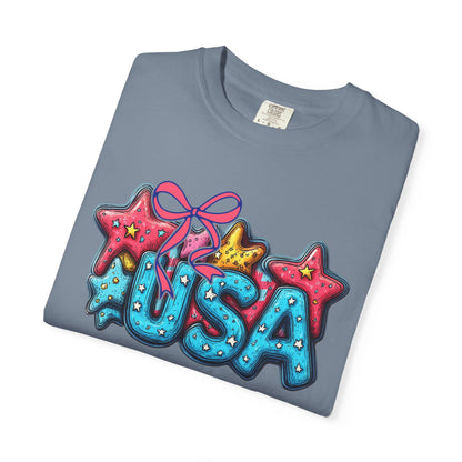 USA Star Balloon Graphic T-Shirt — Patriotic 4th of July Tee