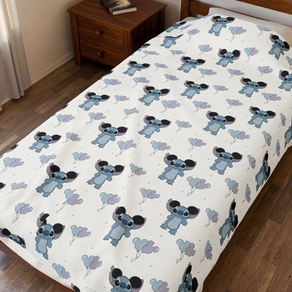 Velveteen Plush Blanket — Cozy Baby Koala Patterned Throw for Nursery & Kids