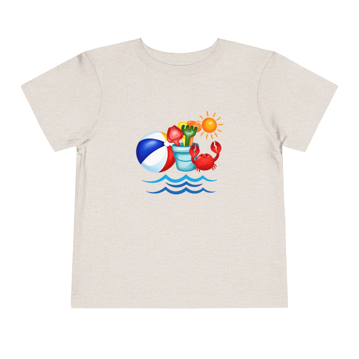 Toddler Tee — Colorful Beach Crab & Sand Pail Summer Shirt