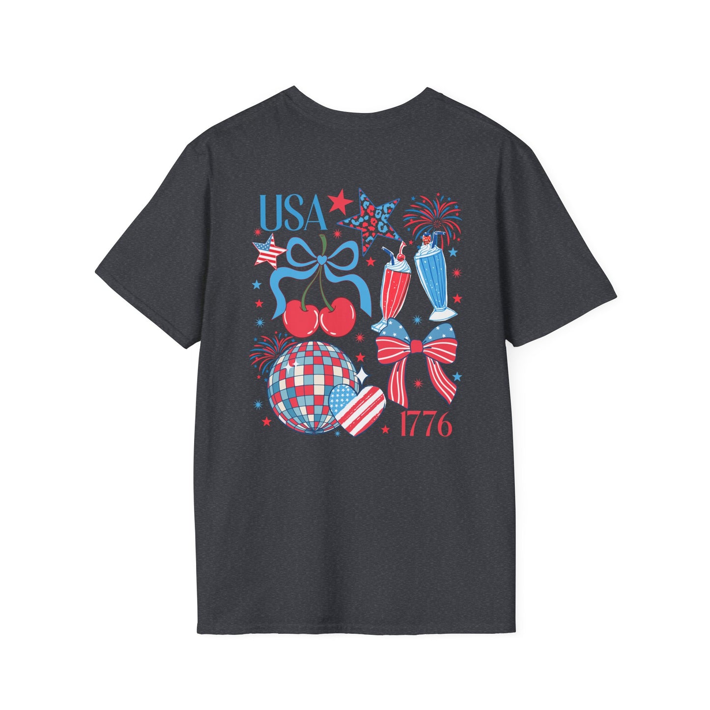 Patriotic Cherry T-Shirt — USA 1776 Fourth of July Graphic Tee