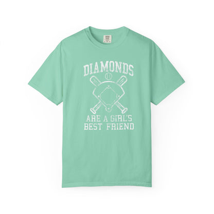 Baseball Diamonds Are A Girl's Best Friend T-Shirt – Women's Soft Vintage Baseball Tee