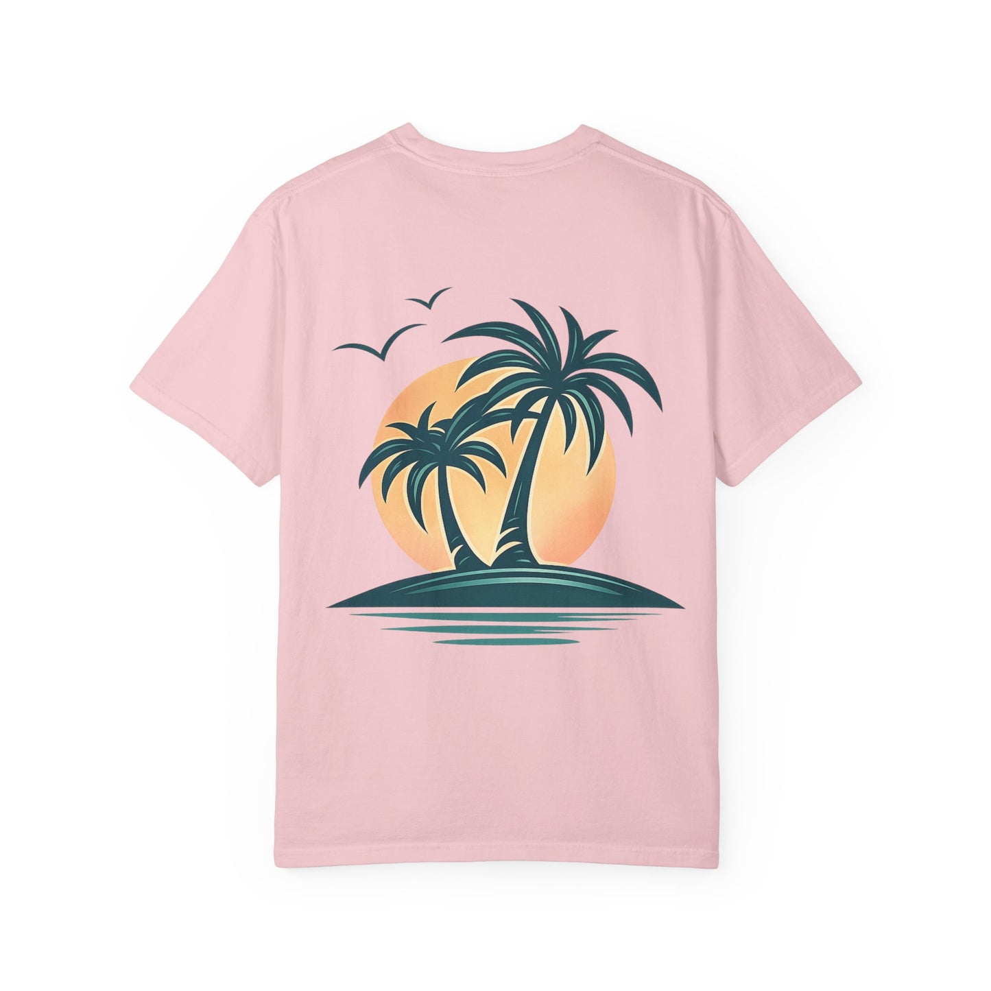 Palm Island Sunset T-Shirt — Tropical Beach Graphic Tee