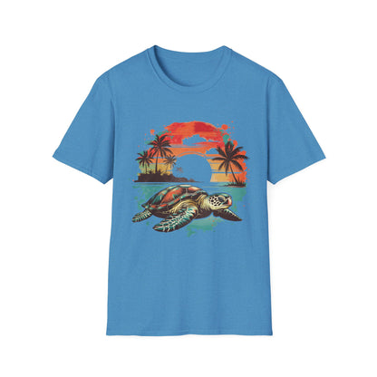 Sea Turtle Sunset T-Shirt — Tropical Beach Graphic Tee