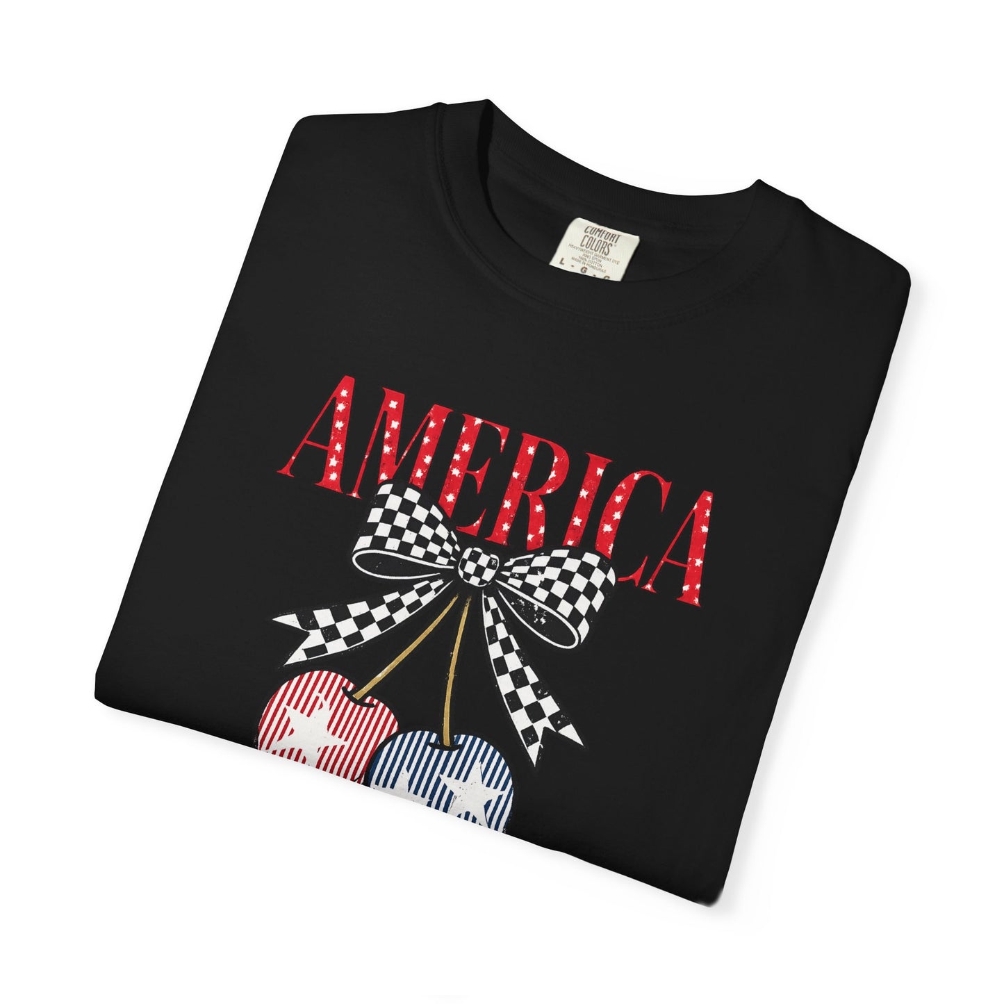 America Cherry Graphic T-Shirt — Patriotic 4th of July Tee