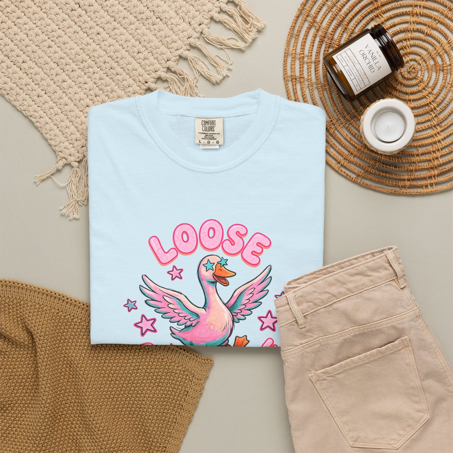 Loose as a Goose T-Shirt — Cute Retro Pink Goose Graphic Tee