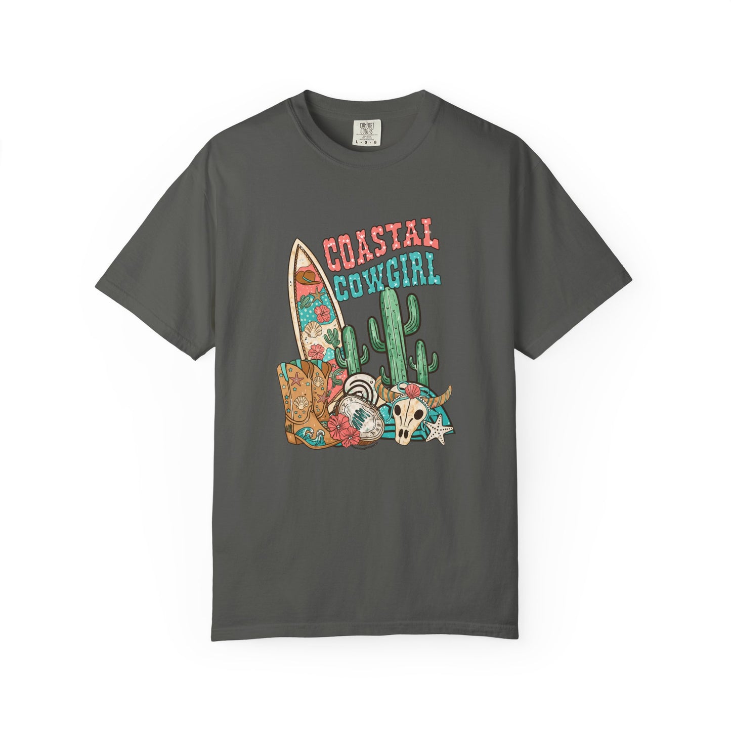Coastal Cowgirl T-Shirt — Vintage Surf & Cactus Beach Graphic