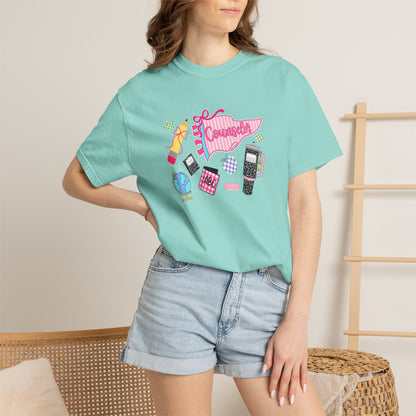 Retro Teen Essentials Graphic T-Shirt — 'Cassette' Collage Design
