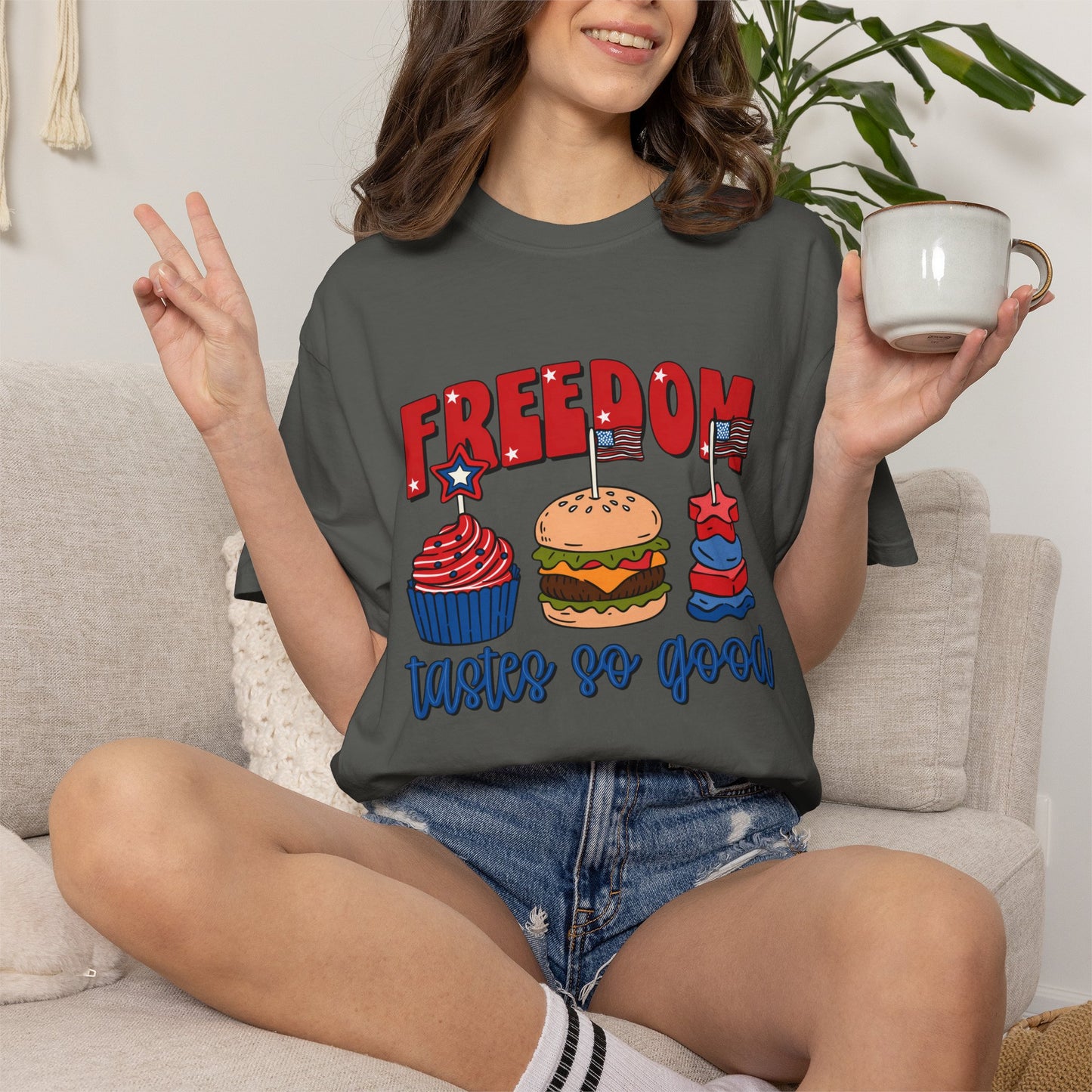 Freedom T-Shirt — "Freedom Tastes So Good" 4th of July BBQ Patriotic Graphic Tee