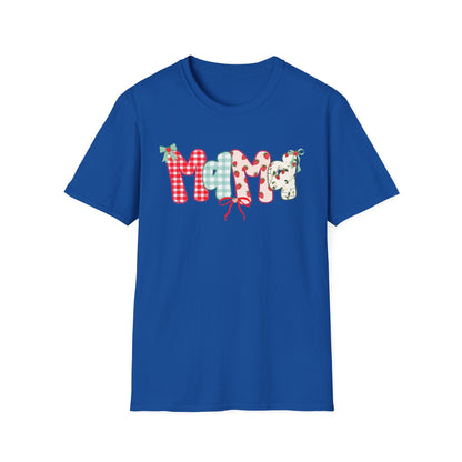 Mama Patterned Patchwork T-Shirt — Floral & Gingham "Mama" Design, Cute Mother's Day Gift