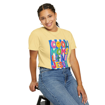 Cool Moms Love Jesus T-Shirt — Colorful Retro Christian Graphic Tee