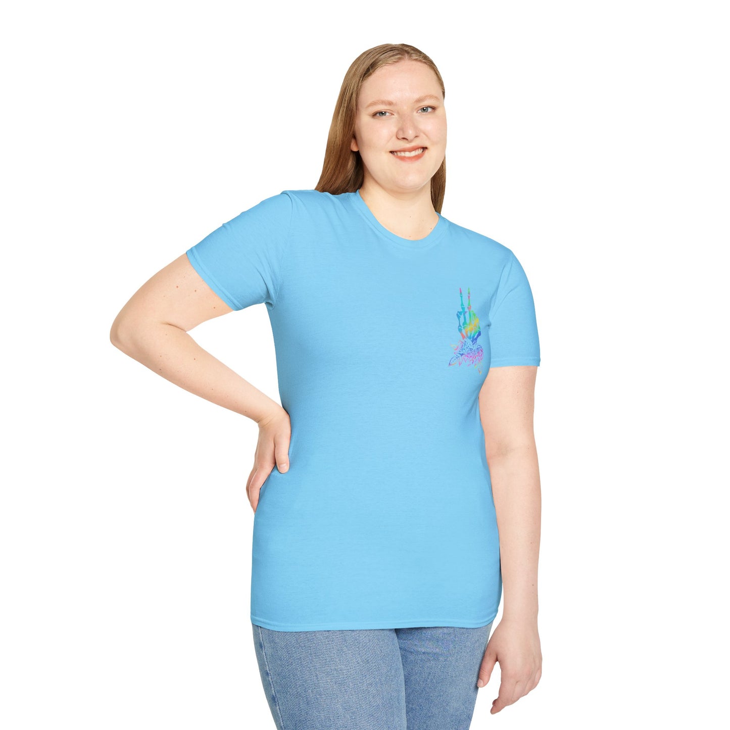 T-Shirt — 'On My Husband's Last Nerve' Rainbow Skeleton Graphic Tee