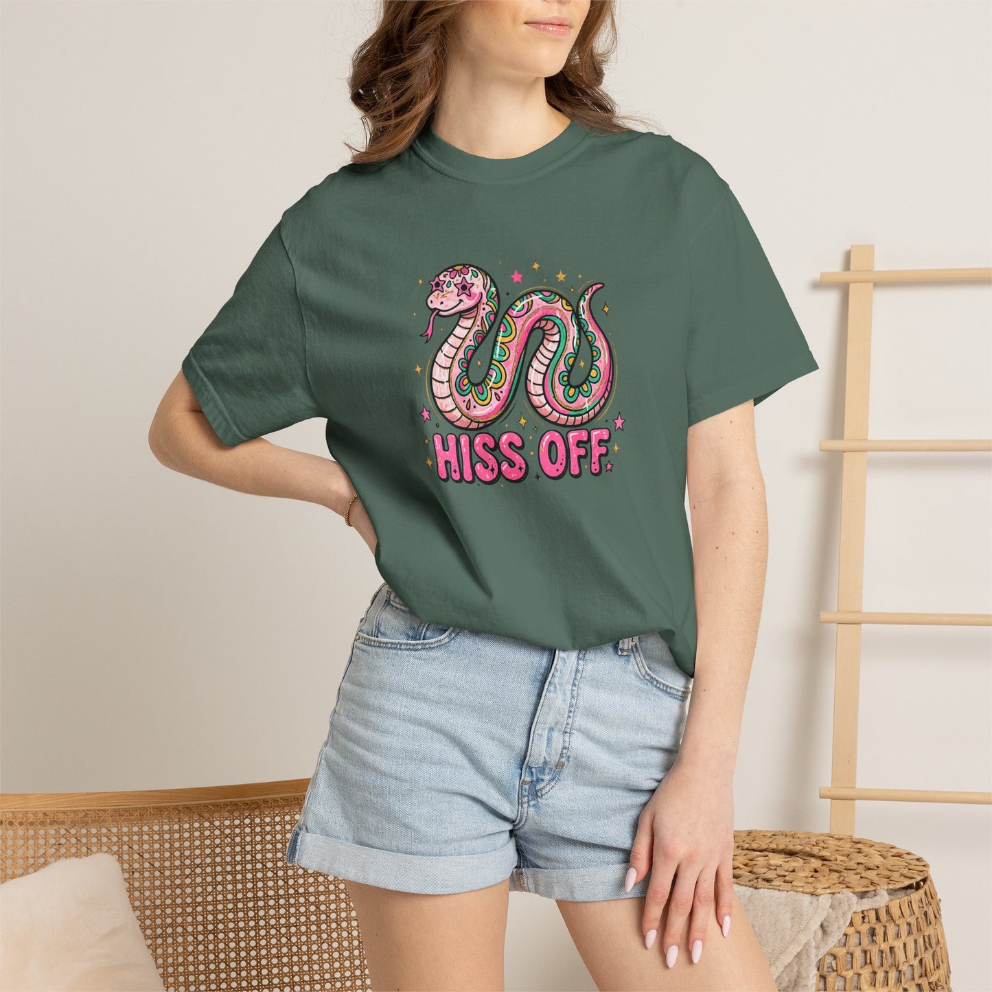 Snake "Hiss Off" Graphic T-Shirt — Retro Cute Reptile Tee