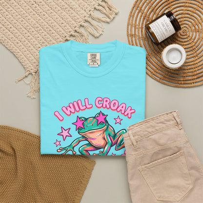 I Will Croak Before Care T-Shirt — Cute Froggy Graphic Tee