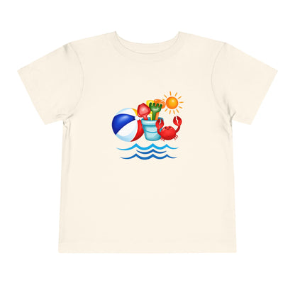 Toddler Tee — Colorful Beach Crab & Sand Pail Summer Shirt