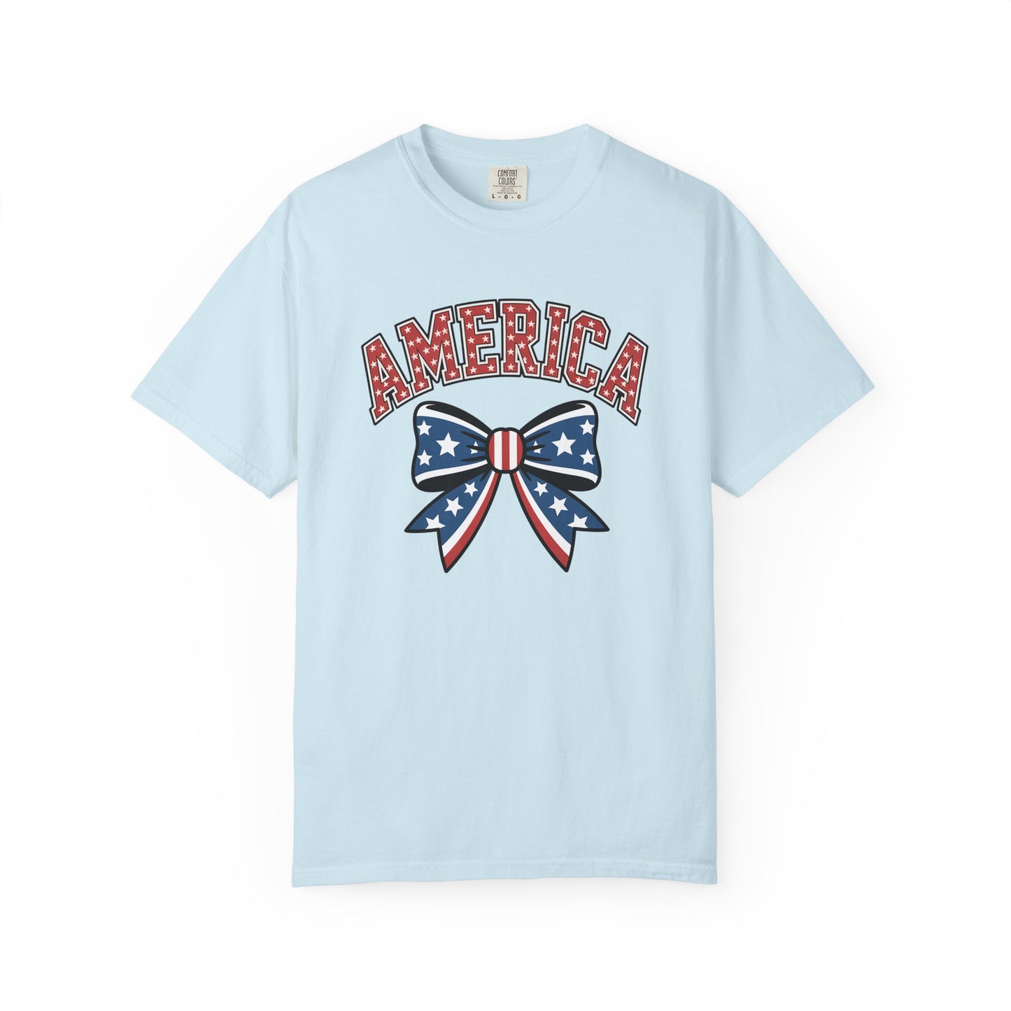 America Patriotic Bow T-Shirt — Stars & Stripes Fourth of July Tee