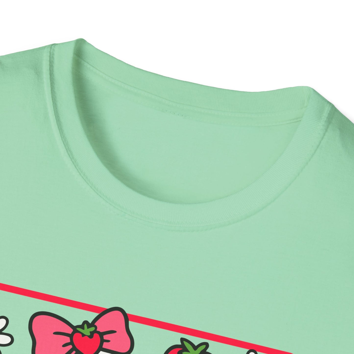 Cute Goose on Scooter T‑Shirt — Strawberry & Bow Graphic Tee