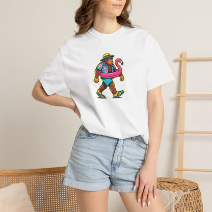 Vacation Bear T-Shirt — Tropical Bear with Flamingo Float Graphic
