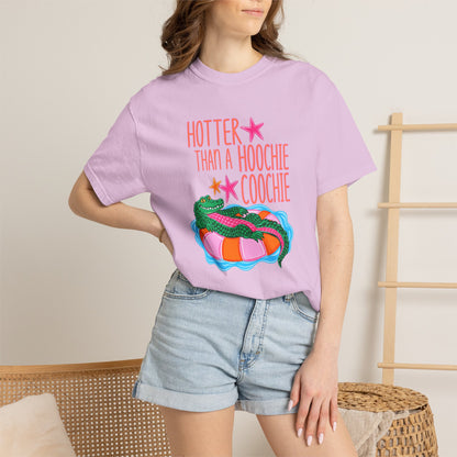 T-Shirt — "Hotter Than a Hoochie Coochie" Gator Pool Graphic Tee