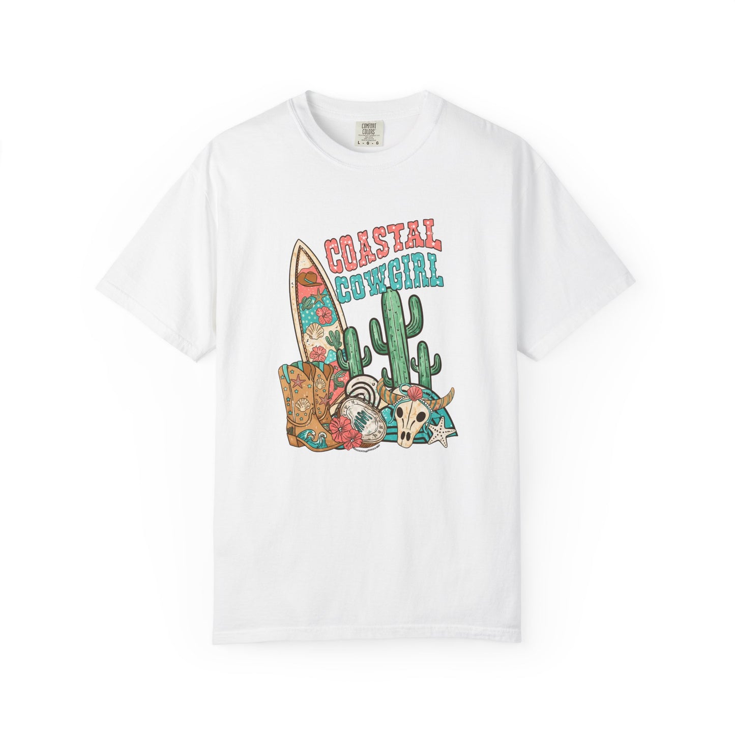 Coastal Cowgirl T-Shirt — Vintage Surf & Cactus Beach Graphic