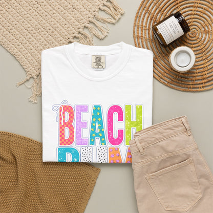 Beach Bum T-Shirt — Colorful Retro Lettering Summer Tee